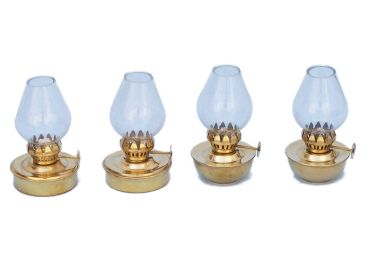 Solid Brass Table Oil Lamp 5&quot; - Set of 4