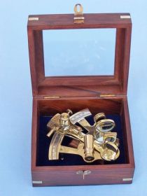 Titanic White Star Lines Sextant with Rosewood Box 5""