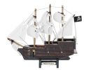 Wooden Ben Franklins Black Prince Model Pirate Ship with White Sails 7""