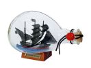 Wooden Blackbeard's Queen Anne's Revenge Pirate Ship in a Glass Bottle 7""