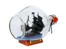 Wooden Blackbeard's Queen Anne's Revenge Pirate Ship in a Glass Bottle 7""