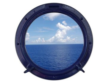 Navy Blue Decorative Ship Porthole Window 15""