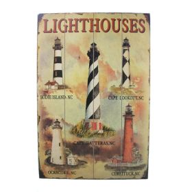 Wooden Lighthouse Wall Plaque 24""