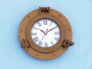 Antique Brass Decorative Ship Porthole Clock 12""