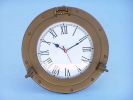 Antique Brass Decorative Ship Porthole Clock 12""