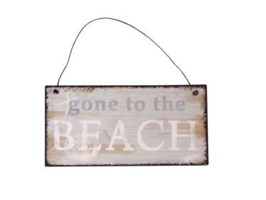 Tin Gone to the Beach Sign 6""