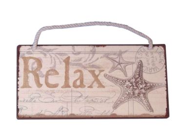 Tin Relax Sign 8""