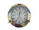 Brass Deluxe Class Porthole Clock 15""