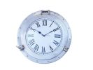 Brushed Nickel Deluxe Class Porthole Clock 17""