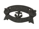 Rustic Black Cast Iron Captains Quarters Sign 8""