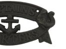 Rustic Black Cast Iron Captains Quarters Sign 8""