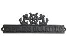 Cast Iron Captains Quarters Sign with Ship Wheel and Anchors 9""