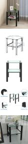 Glass two layer tea table, bedroom corner table, living room black side table