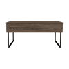 DEPOT E-SHOP Viena Lift Top Coffee Table, Flexible Shelf, Two Legs , Dark Walnut