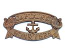 Antique Brass Captain's Quarters Sign 9""