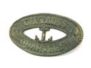 Antique Bronze Cast Iron Captains Quarters with Anchor Sign 8""