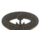 Cast Iron Captains Quarters with Anchor Sign 8""