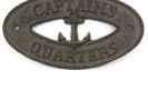 Cast Iron Captains Quarters with Anchor Sign 8""