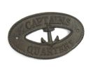 Cast Iron Captains Quarters with Anchor Sign 8""