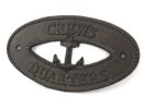 Cast Iron Crews Quarters with Anchor Sign 8""