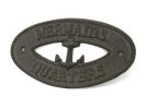 Cast Iron Mermaids Quarters with Anchor Sign 8""