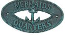 Seaworn Blue Cast Iron Mermaids Quarters with Anchor Sign 8""