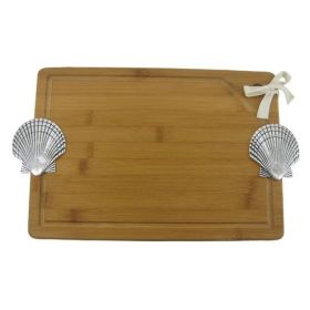 Bamboo Cutting Board with Seashell 16""