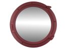 Dark Red Decorative Ship Porthole Mirror 24""