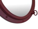 Dark Red Decorative Ship Porthole Mirror 24""