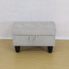 Grey White Flannel Living Room Sofa Set Ottoman