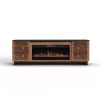 Bridgevine Home Graceland 86 inch Fireplace TV Stand Console for TVs up to 100 inches, Black with Bourbon finish