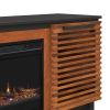 Bridgevine Home Graceland 86 inch Fireplace TV Stand Console for TVs up to 100 inches, Black with Bourbon finish