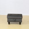 Espresso Flannel Living Room Sofa Set Ottoman