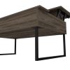 DEPOT E-SHOP Viena Lift Top Coffee Table, Flexible Shelf, Two Legs , Dark Walnut