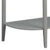 Grey Oak and Grey Half Moon Console Table with Bottom Shelf