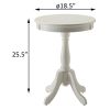 White Side Table with Turned Pedestal