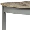 Grey Oak and Grey Half Moon Console Table with Bottom Shelf