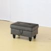 Espresso Flannel Living Room Sofa Set Ottoman