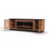 Bridgevine Home Graceland 86 inch Fireplace TV Stand Console for TVs up to 100 inches, Black with Bourbon finish