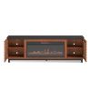 Bridgevine Home Graceland 86 inch Fireplace TV Stand Console for TVs up to 100 inches, Black with Bourbon finish