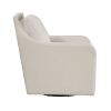 Modern Living Room Accent Chair 1pc Beige Fabric Upholstered Swivel Chair Solid Wood Frame Wooden Furniture