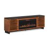 Bridgevine Home Graceland 86 inch Fireplace TV Stand Console for TVs up to 100 inches, Black with Bourbon finish