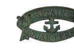 Antique Seaworn Bronze Cast Iron Captains Quarters Sign 8""