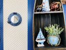 Rustic Blue Aluminum Deluxe Class Decorative Ship Porthole Mirror 8""