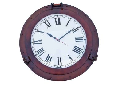 Antique Copper Decorative Ship Porthole Clock 24""