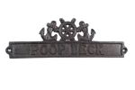 Cast Iron Poop Deck Sign with Ship Wheel and Anchors 9""