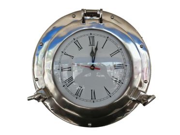 Chrome Decorative Ship Porthole Clock 12""