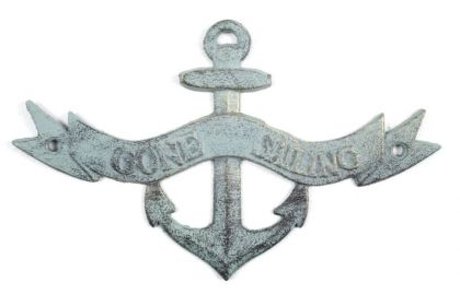 Antique Bronze Cast Iron Gone Sailing Anchor Sign 8""