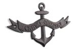 Cast Iron Crews Quarters Anchor Sign 8""