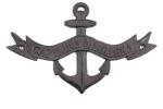 Cast Iron Anchor Captains Quarters Sign 8""